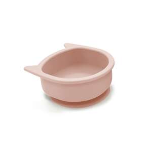 Pink silicone suction bowl with cat ears, perfect for baby led weaning - Feeding