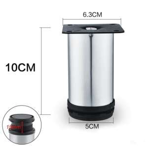 Set de 4 picioare reglabile pentru mobilier din oțel inoxidabil, 50x100mm - Picioare mobilă