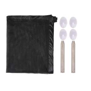 Behúzható kutyakapu teleszkópos rudakkal és öntapadó kampókkal, fekete háló, alkalmas ajtókhoz, lépcsőkhöz és erkélyekhez - Kisállat ajtó, elkerítő