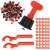 Complete tile leveling system kit, includes clips, wrench, and spacers