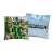Minecraft pillow with two sides, one with Minecraft characters and the other with the Minecraft logo