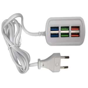  6 portos USB hálózati gyorstöltő 3.1A - MS-809