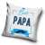 Beste Papa pillowcase, 40x40 cm, white with blue and black print, best dad gift idea