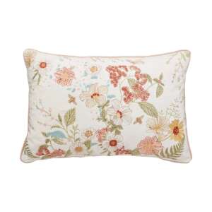 Virágos pamut bársony párna, 40x60 cm, díszpárna kanapéra vagy ágyra - Díszpárna