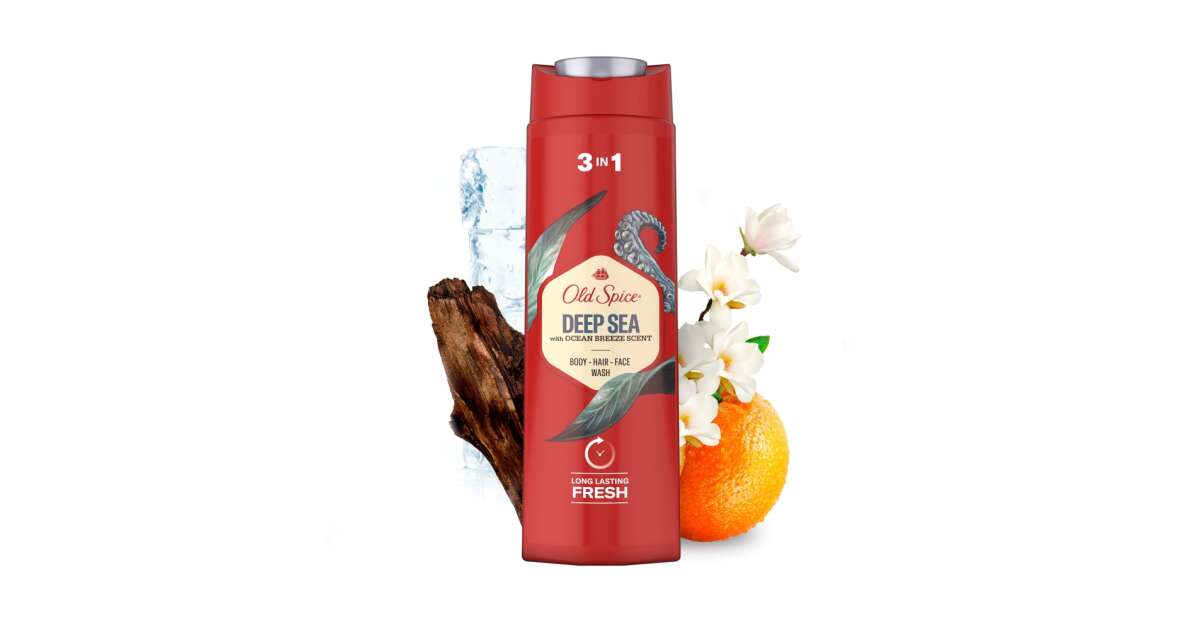 Old Spice Deep Sea Duschgel, 400 Ml - Erfrischendes 2-in-1 Gel Mit Meeresduft