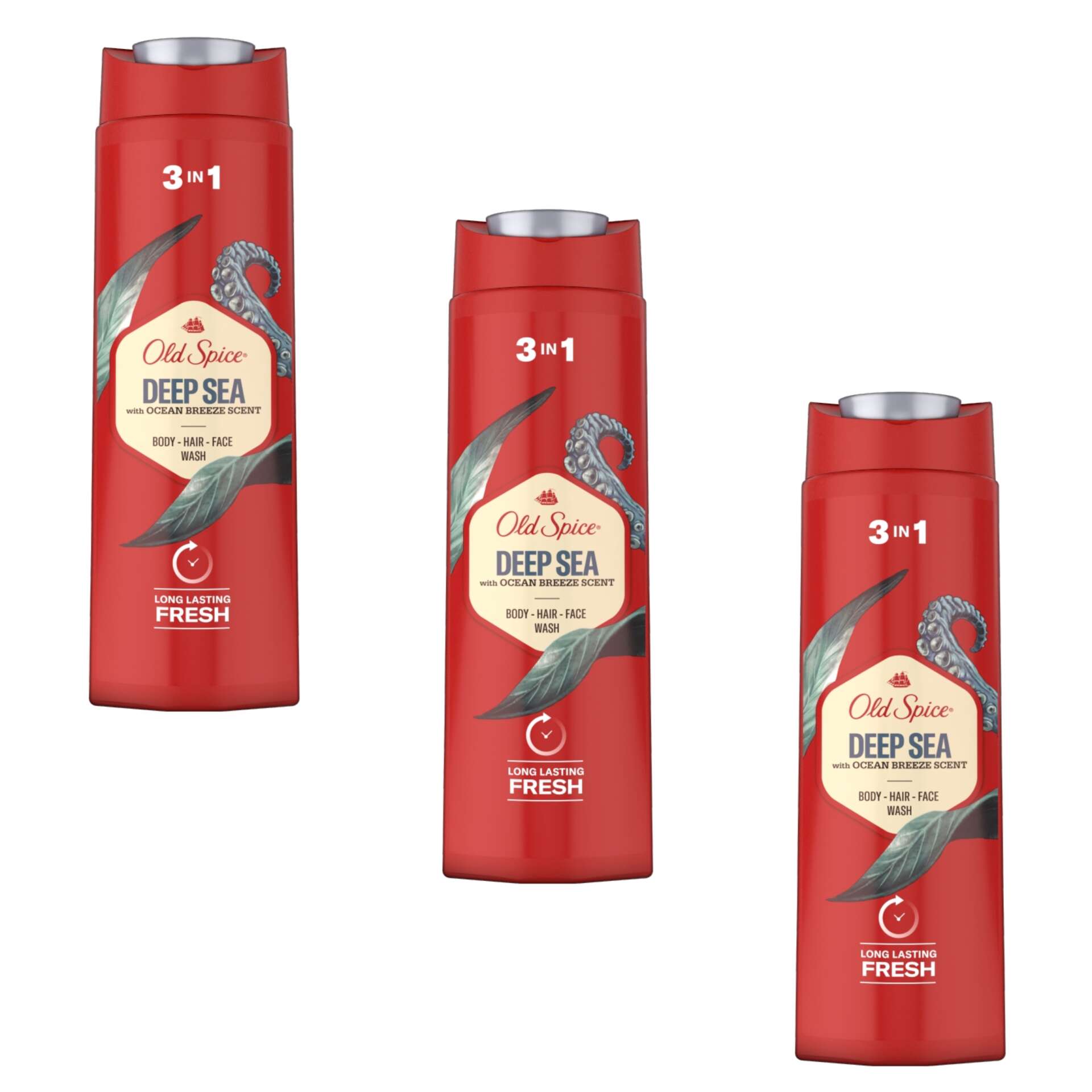 E-shop Old Spice Deep Sea 3v1 sprchový gél a šampón pre mužov 3x400ml