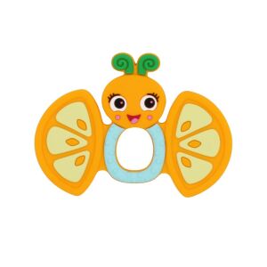 Frootimals Butterfly Baby Teether, BPA-free, orange butterfly shape - Homyl