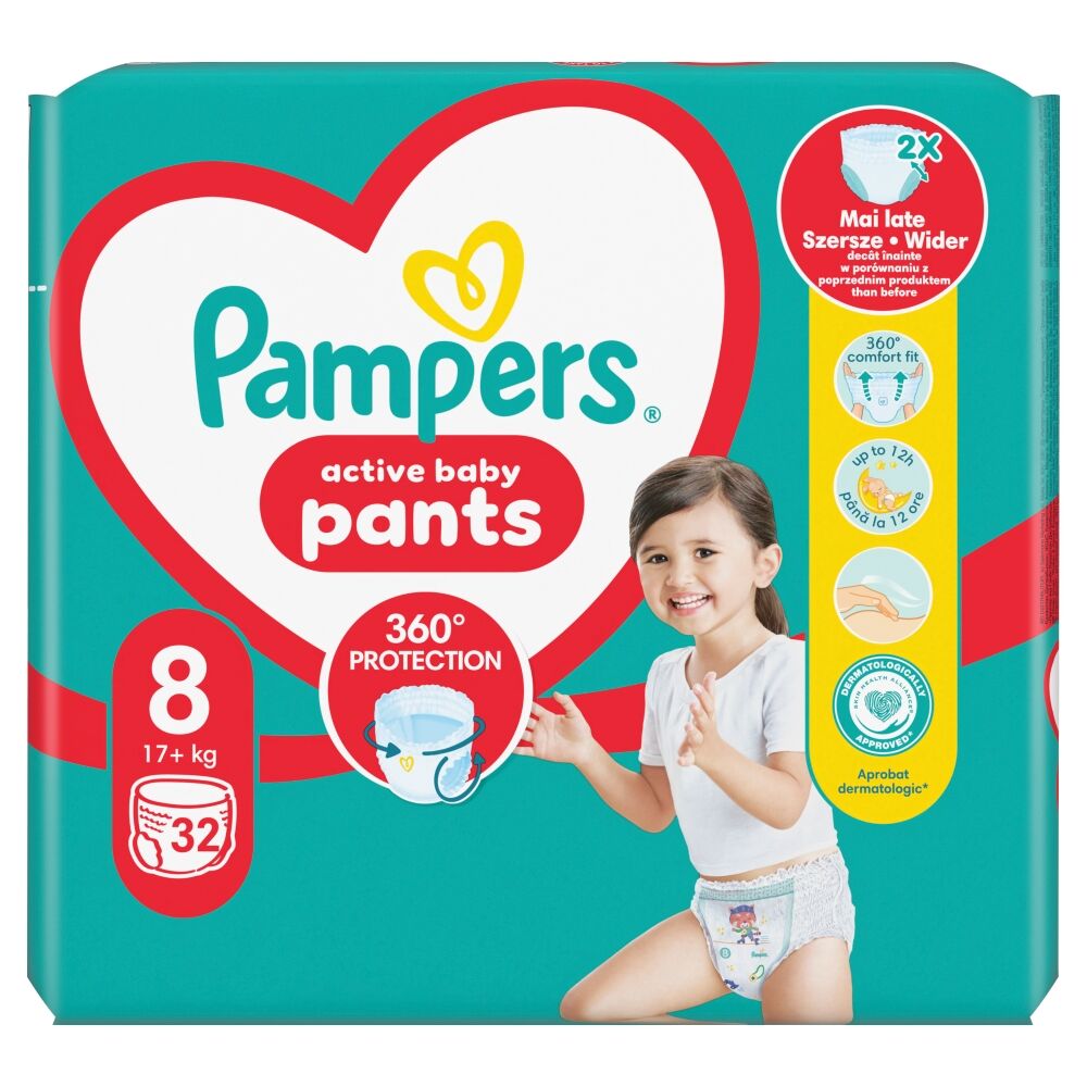 E-shop Pampers Active detské plienky 17kg+ XL 8 (32ks)