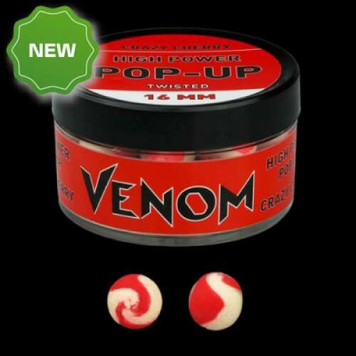 Venom High Power Pop-Up Boilies, 16mm Crazy Cherry, horgászcsali - PopUp
