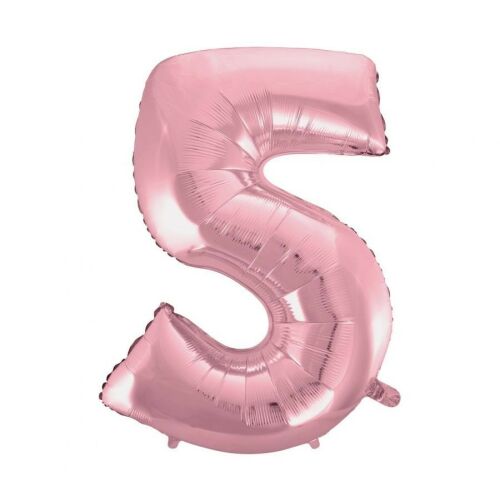 Light Pink Number 5 Foil Balloon, 92cm