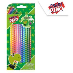 Sada písacích potrieb Crazy Dino s 12 farebnými ceruzkami, gumou a strúhadlom - Papiernické súpravy