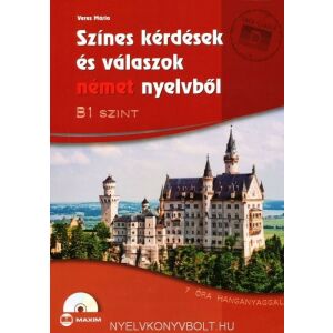 Színes kérdések és válaszok német nyelvből B1 tankönyv borító. Tanulj németül színes kérdésekkel és válaszokkal. - Maxim