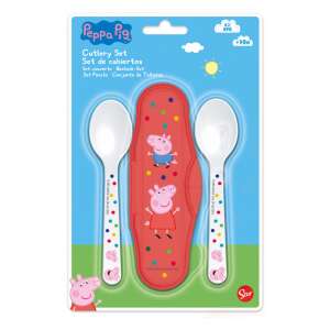 Peppa Pig Besteck-Set, 2 Löffel mit Etui, BPA-frei, Reisebesteck für Kinder - Füttern