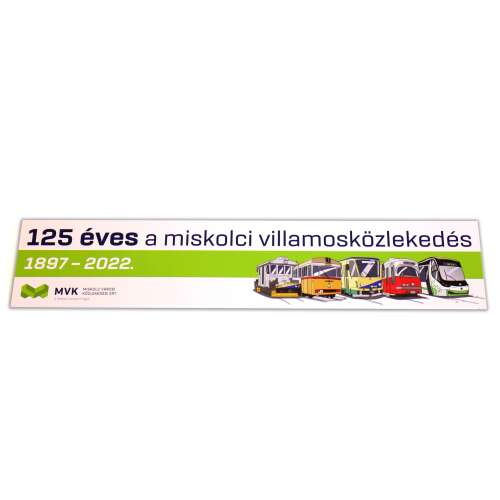 Miskolci villamosközlekedés 125 éves évfordulós tábla, 1897-2022, MVK Zrt.