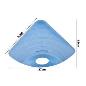 Kék sarok mosogató szervező szívókoronggal, 20cm x 27cm x 19cm - Mosogatószivacs