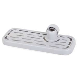 Szürke mosogató szivacs tartó szervező vízelvezetéssel, csaptelephez, könnyen összeszerelhető - Mosogatószivacs