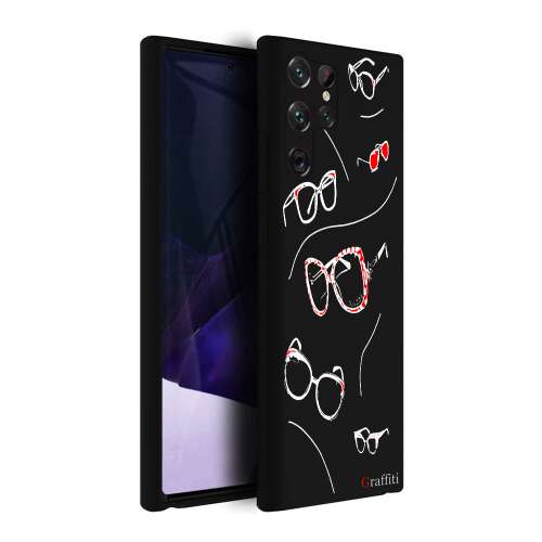 Graffiti Samsung Galaxy S23 Ultra telefontok szemüveg mintával - Telefon