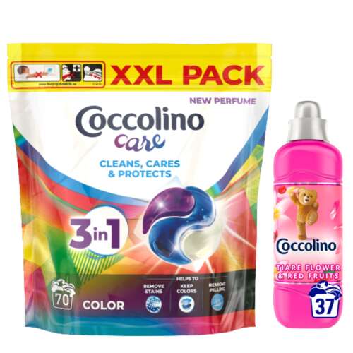 Coccolino Care Mosókapszula Color XXL 70 mosás + Ajándék Coccolino Öblítő