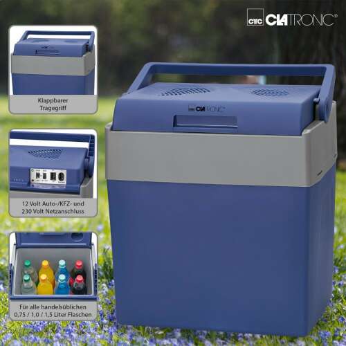 Clatronic KB 3714 N 28 l, 12V, 230 V hűtő-, melegítő láda, kollázs