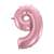 Light pink number 9 foil balloon, 92 cm
