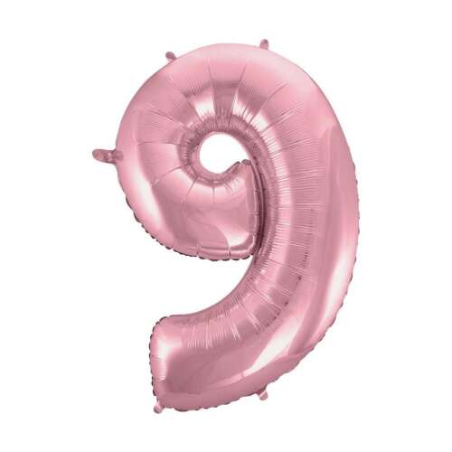 Light pink number 9 foil balloon, 92 cm