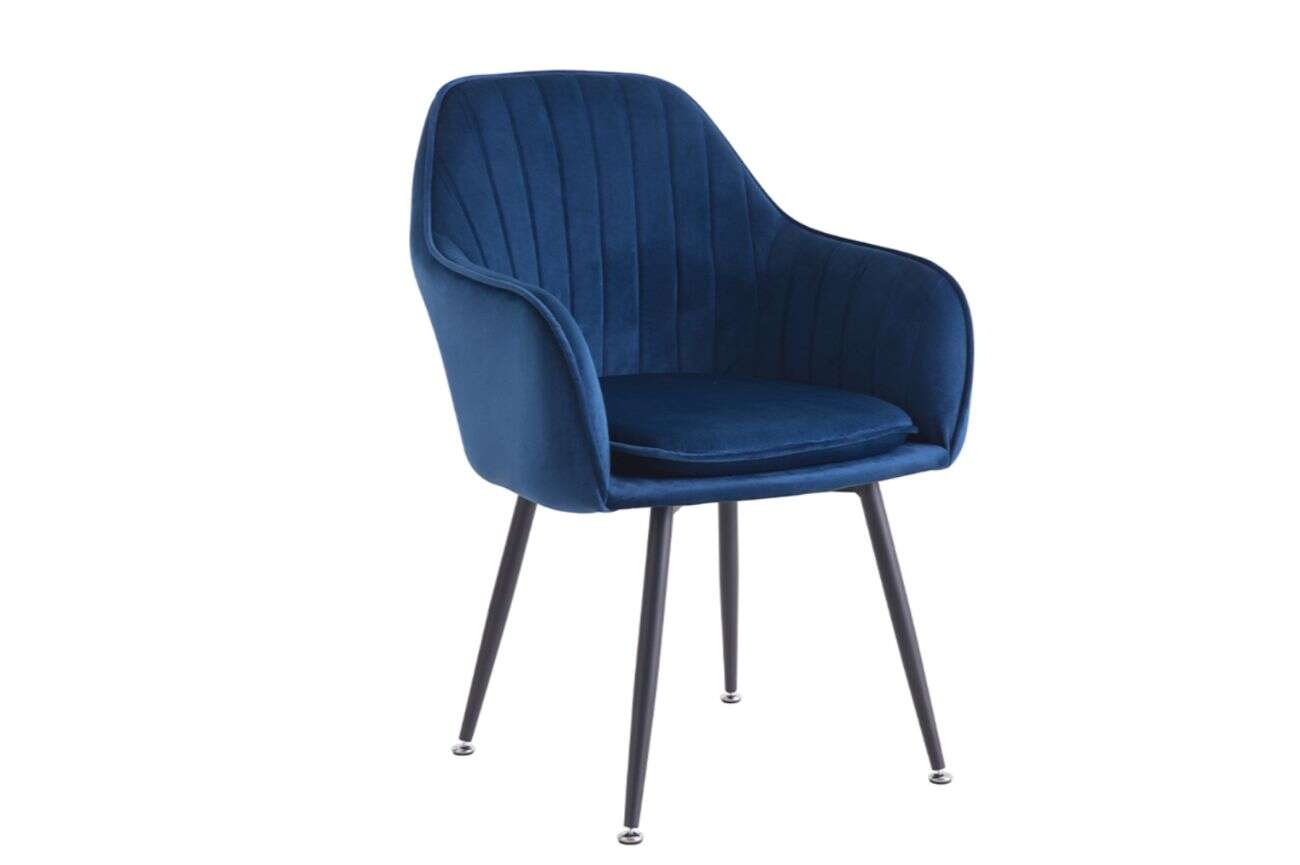 Tida karosszék, fém vázas, kék