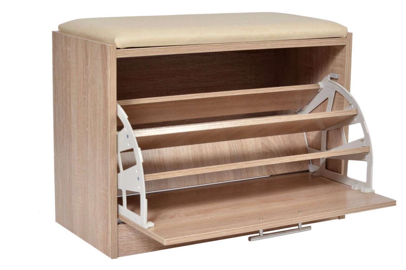 Milo cipőtartó pad fehér tölgy