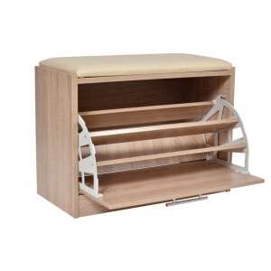 Milo shoe rack bench white oak