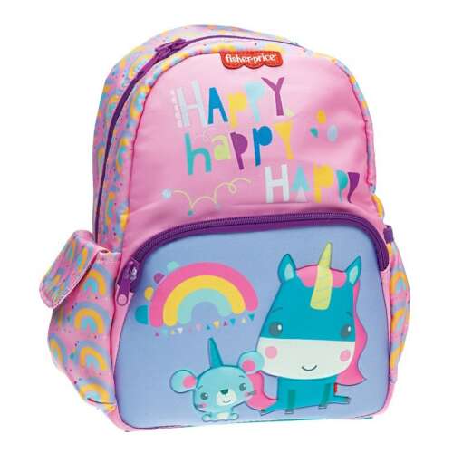 Fisher Price Unikornis hátizsák 30cm, rózsaszín gyerek hátizsák unikornis és szivárvány mintával
