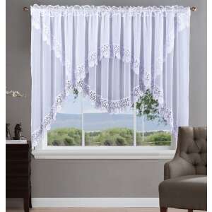 Fehér átlátszó függöny csipke szegéllyel, 400cm széles, 150cm magas - Függöny