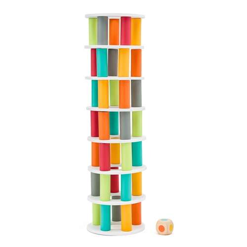 Fa torony építő játék, egyensúlyozó játék gyerekeknek, színes torony játék, torony játék gyerekeknek, Jenga játék, Jenga torony játék, egyensúlyozó játék gyerekeknek, gyerekek torony játék, gyerekek egyensúlyozó játék, fa torony játék - Jenga