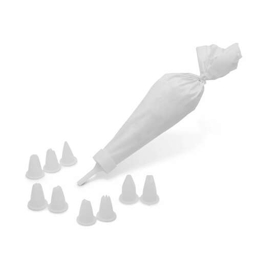 Piping bag set with 9 different tips for decorating cakes and cupcakes