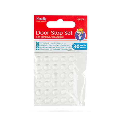 Family Door Stop Set, 30 pack, self-adhesive, transparent, 8mm