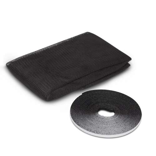 Black window mosquito net with velcro tape, 130 x 150 cm