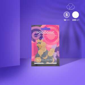 Staleks Pododisc csiszolókorongok, S méret, 15mm, 240-es szemcseméret, professzionális pedikűrhöz - Műköröm csiszológép kiegészítő