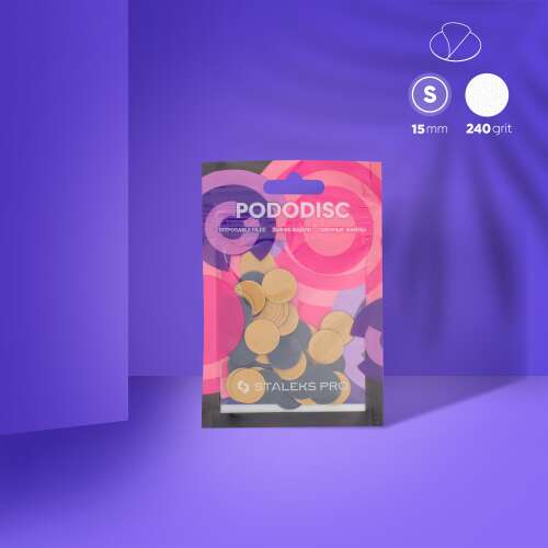 Staleks Pododisc csiszolókorongok, S méret, 15mm, 240-es szemcseméret, professzionális pedikűrhöz