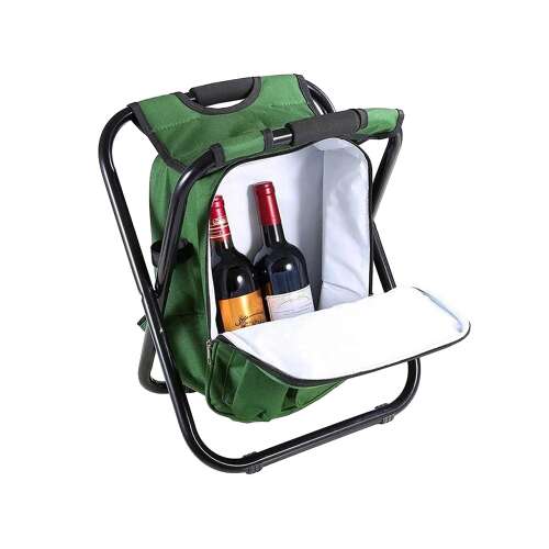 Horgász szék hátizsákkal, összecsukható táska 3in1 - zöld