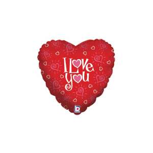 Szív alakú fólia lufi - I Love You - 46 cm