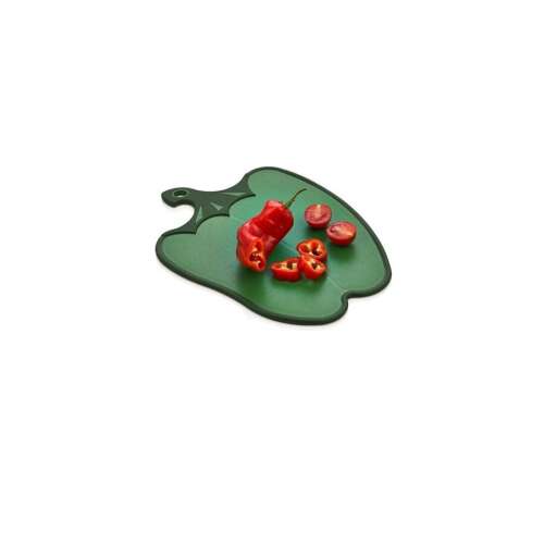 Zöld paprika formájú vágódeszka csúszásgátló felülettel, tökéletes zöldségek és gyümölcsök aprításához - Vágódeszka
