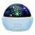 Blue star and ocean projector night light with rotating dome, projects stars and ocean scene on ceiling and walls