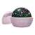 Pink star projector night light with rotating dome, projects stars and moon onto ceiling, open