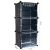 Iso Trade black 3-tier modular shoe cabinet with dimensions