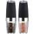 Ruhhy electric salt and pepper grinder set, 2 pieces, black, with blue LED light, showing salt and peppercorns inside