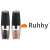 2 pack electric salt and pepper grinder with blue LED light, showing salt and pepper inside, with Ruhhy brand logo