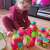 Child playing with Hedgehog Blocks building set, colorful plastic building blocks for kids, great for imaginative play and creativity