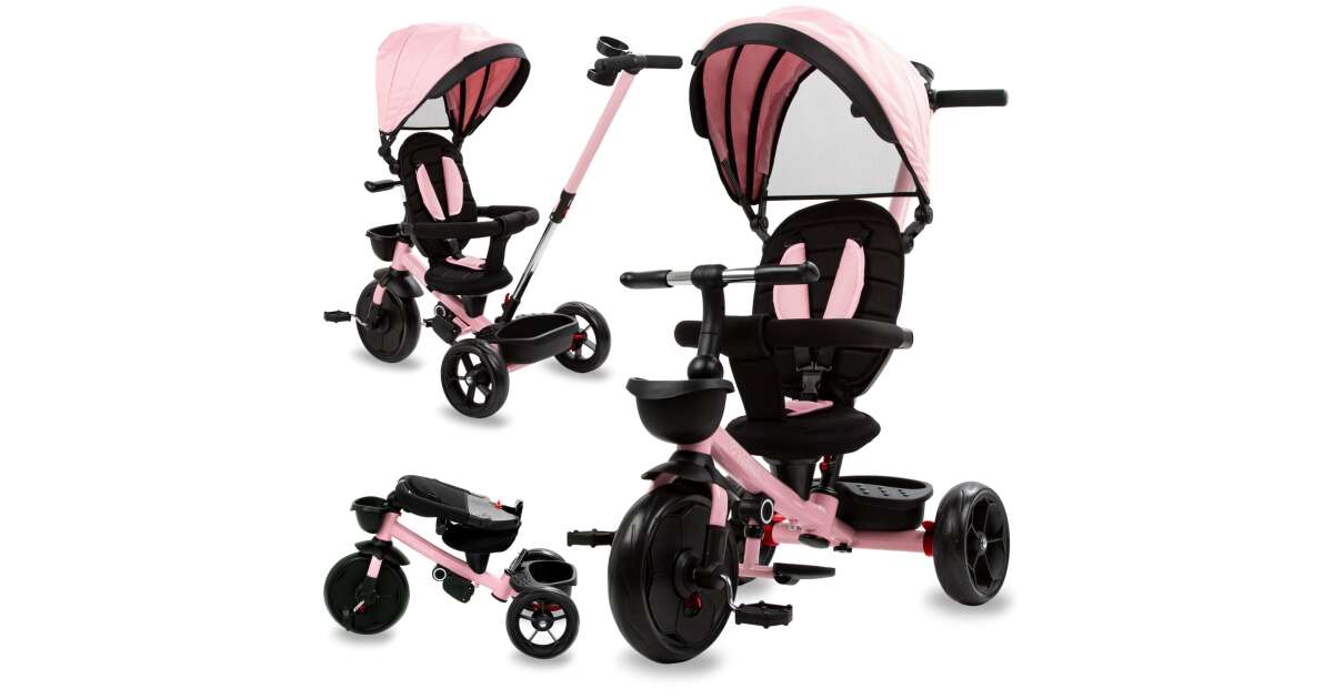 Kidwell Axel Premium 360° drehbarer Kinderwagen mit Becherhalter #pink