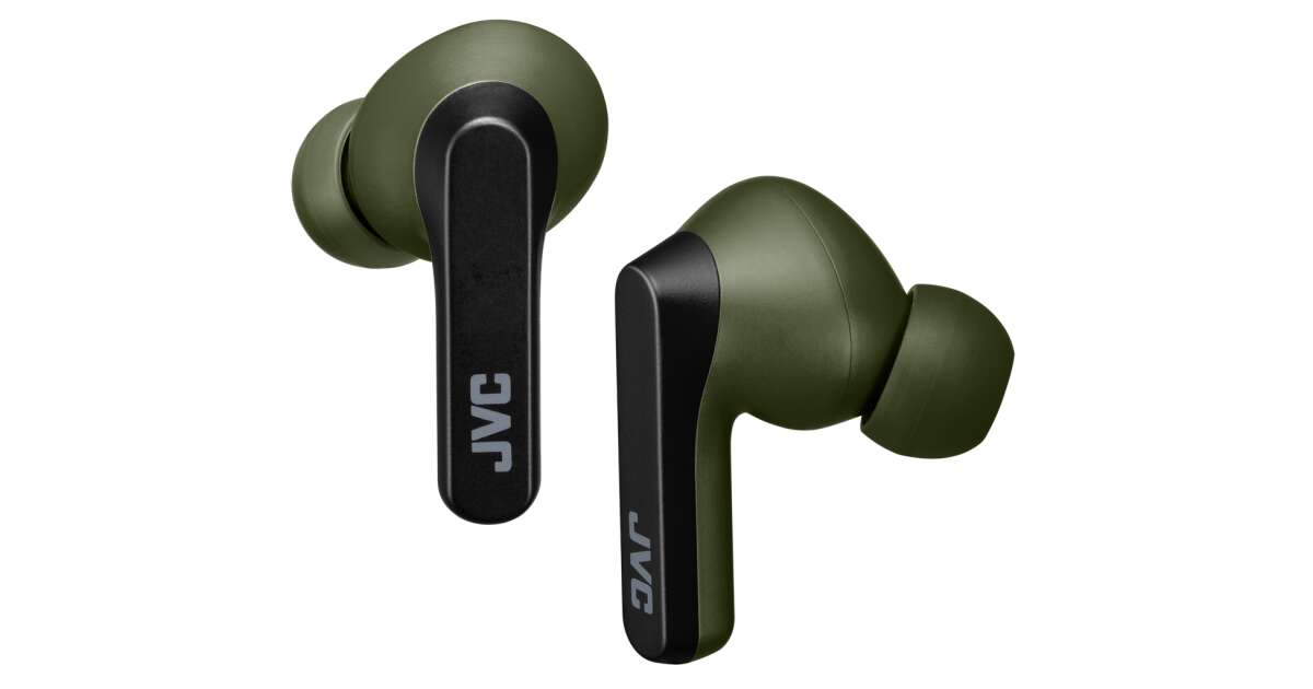 JVC HA-A9TG True Wireless Bluetooth military green earphones