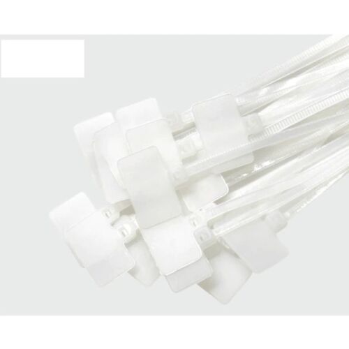 Kábelkötegelő - Színes Címkével - Nylon - 100 db - Fehér 133317237 - Kábelkötegelő