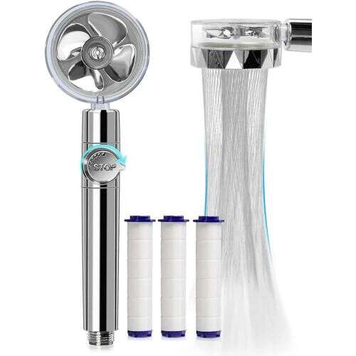 Turbo Handheld Shower Head Propeller Driven 360° Rotatable
