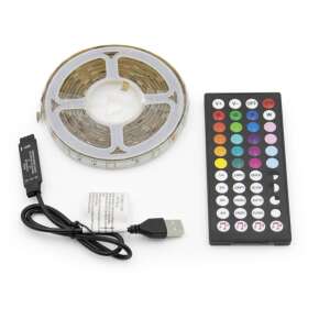 zenére villogó RGB LED szalag  - távirányítóval vezérelhető / 5 m
